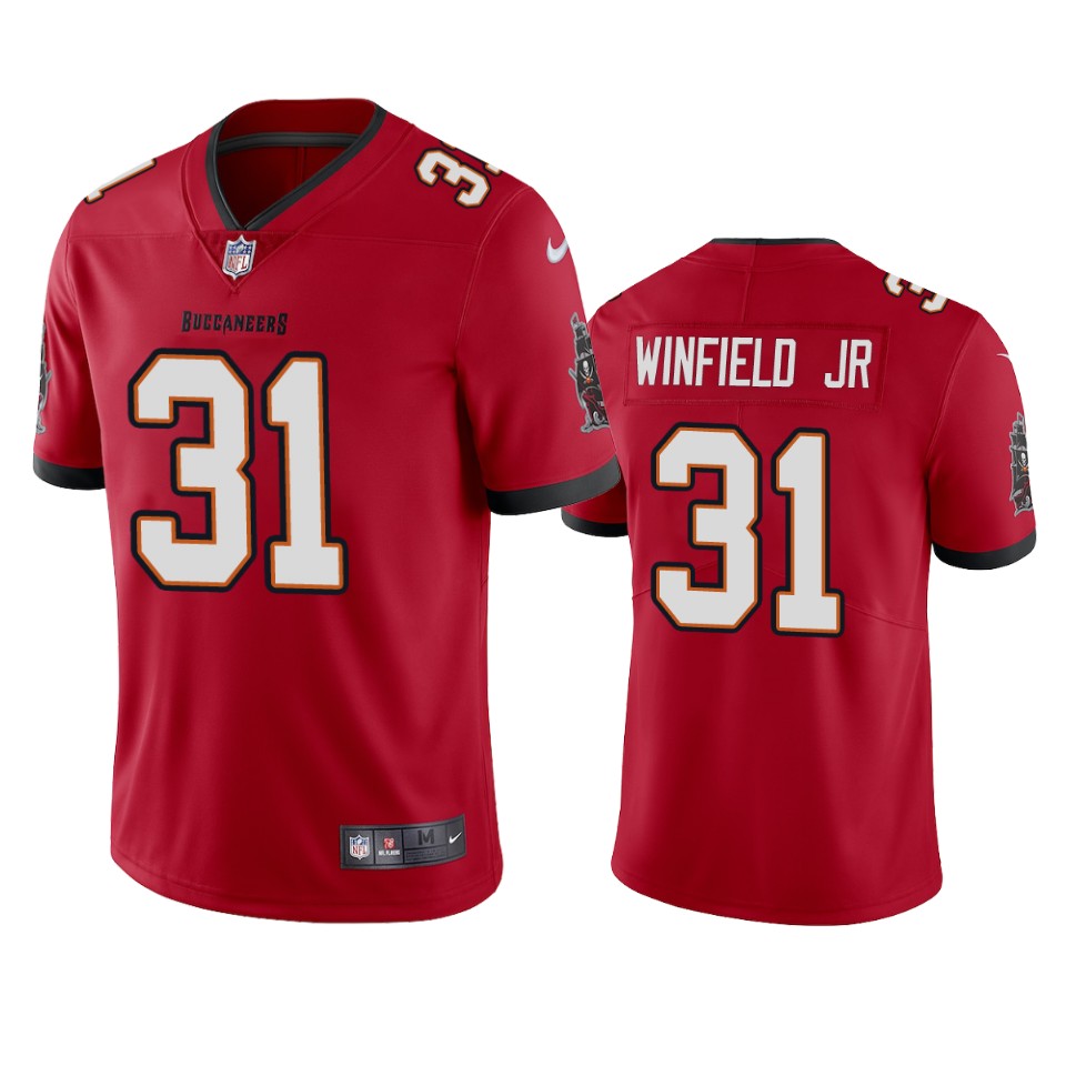 Men Nike Tampa Bay Buccaneers  #31 Antoine Winfield Jr. Red 2020 NFL Draft Vapor Limited Jersey